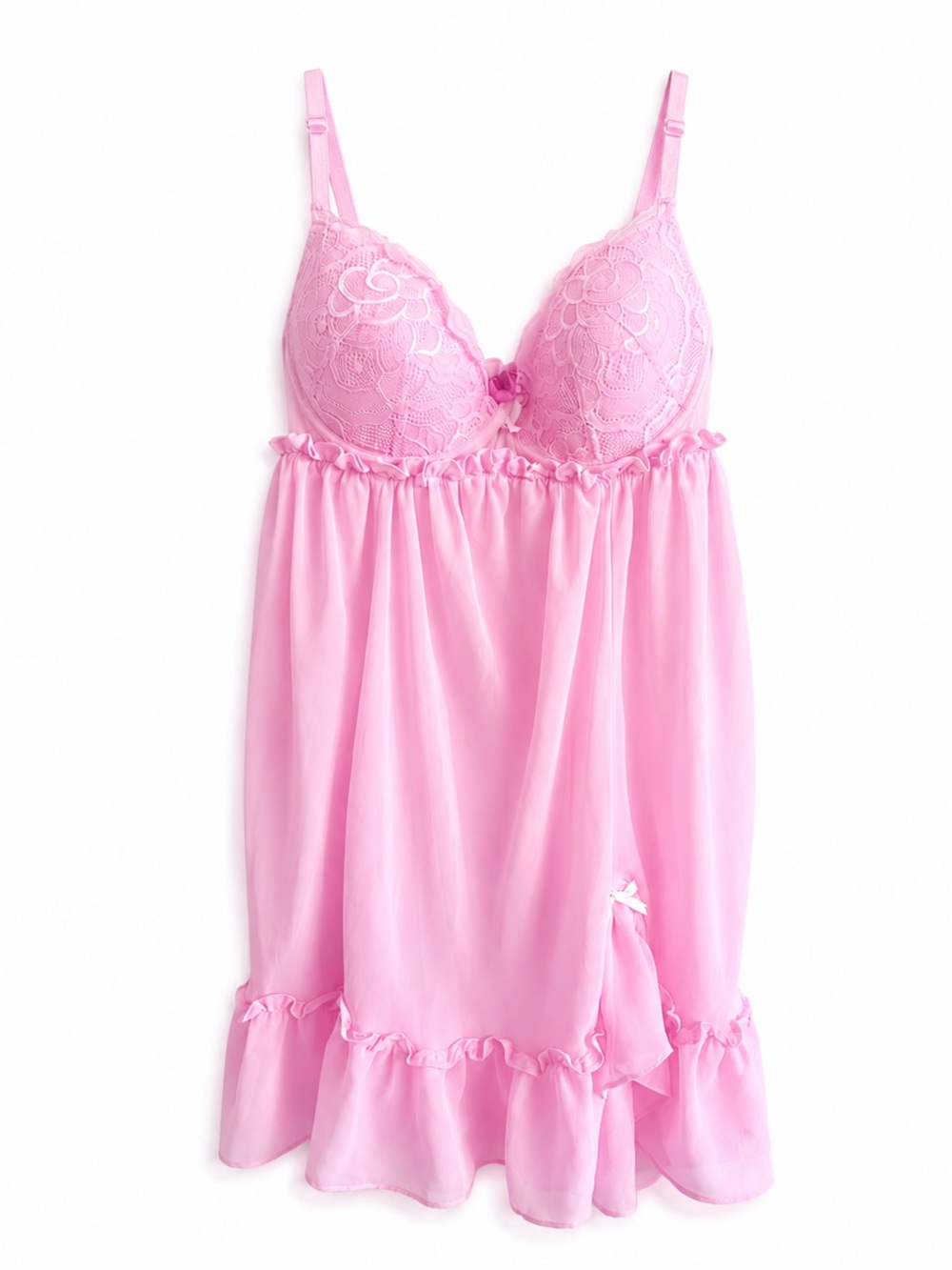 Y2K Babydoll Betsey Johnson Sheer Ruffle Slip Dress